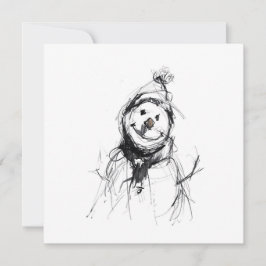 Convite Boneco de Neve Feliz Sorridente