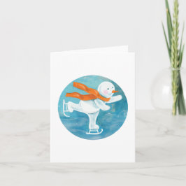 Convite Boneco de Neve Patinando no Gelo