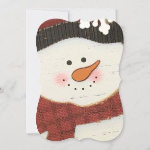 Convite Boneco de neve rústico