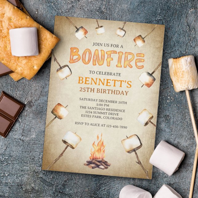 Convite Bonfire Birthday (Criador carregado)