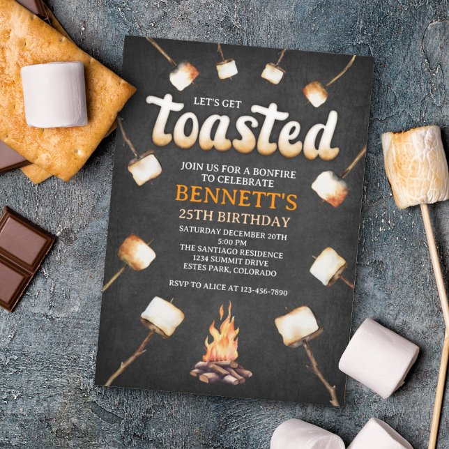 Convite Bonfire Toast Adult Birday (Criador carregado)