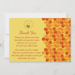 Convite Bonita Abelha Que Era Chá de fraldas Obrigado