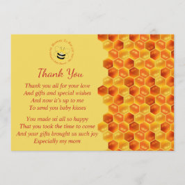 Convite Bonita Abelha Que Era Chá de fraldas Obrigado