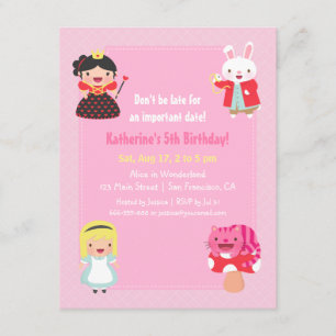 Convite Bonita Alice na Festa de aniversario de meninas da