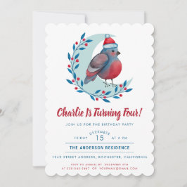 Convite Bonita Aquarela Festa de aniversário de pássaros d