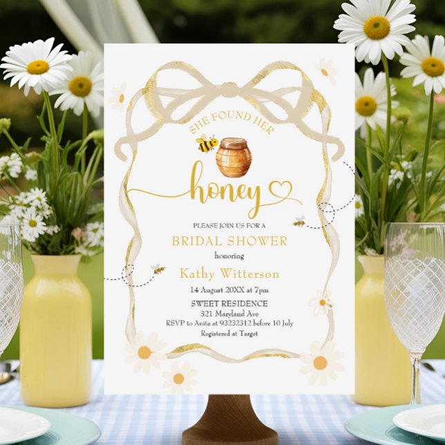Convite Bonita Arco Daisy Bee Bride para Beer Bridal (Criador carregado)