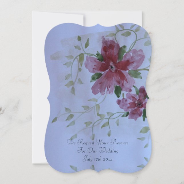 Convite Bonita Burgundy Flowed Casation (Frente)