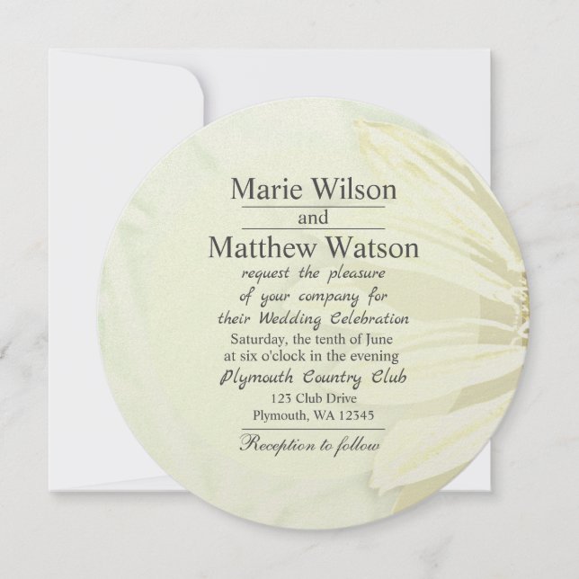 Convite Bonita design Floral de Girassol (Frente)