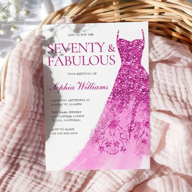 Convite Bonita Festa de aniversário de 70 de vestimenta (Criador carregado)