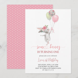 Convite Bonita Festa de aniversário de coelho