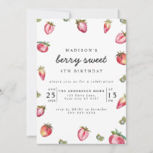 Bonita Festa de aniversário de morango Berry Sweet