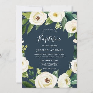 Convite Bonita Flores, Turquoise Baptism Convidam