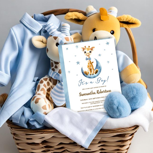 Convite Bonita Girafa Namorada É uma Chá de fraldas (Criador carregado)