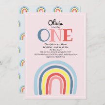 Bonita Girly Modern Rainbow e primeiro aniversario