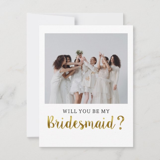 Convite Bonita Moderna Você Será Minha Foto Da Bridesmaid (Frente)