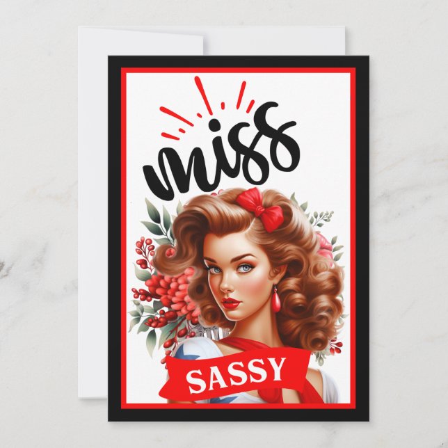Convite Bonita Pinup_ Miss Sassy (Frente)