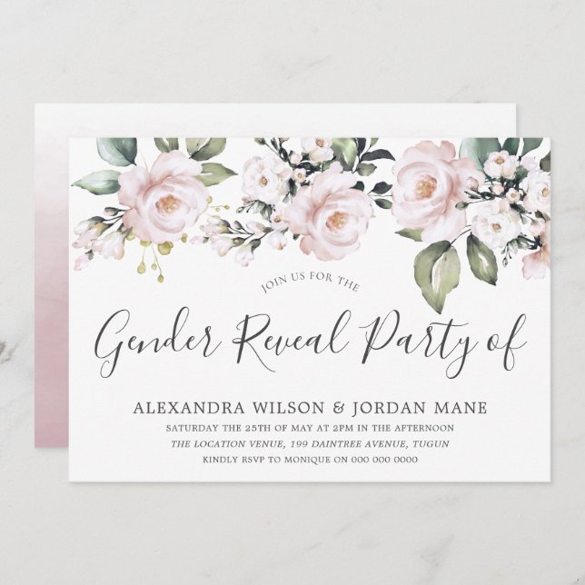 Convite Bonita Rosa de Sexo de Sexo com Sexo (Frente/Verso)