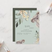 Bonita Urso Koala Mint & Olive Chá de fraldas
