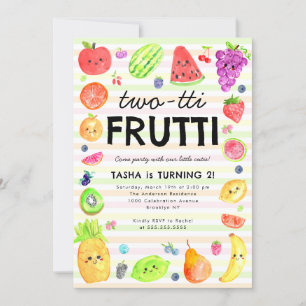 Convite Bonito Aniversário de 2 anos TWO-tti Frutti Frutas