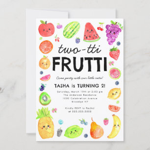 Convite Bonito Aniversário de 2 anos TWO-tti Frutti Frutas