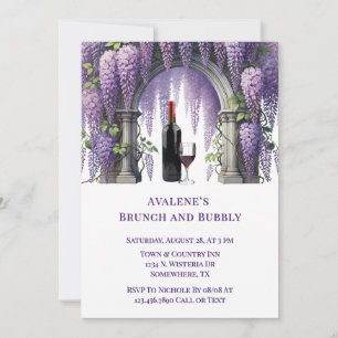 Convite Bonito Arch da Wisteria Roxo Brunch e Borrão