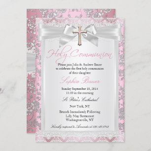 Convite Bonito Arco Cross First Commune - Rosa