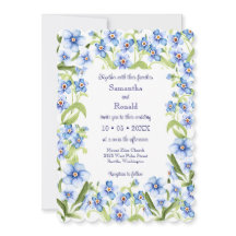 Bonito Azul Esqueça-Me Não Casamento De Aquarela