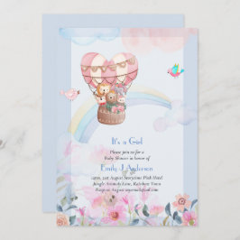 Convite Bonito Balão de Ar Quente Chá