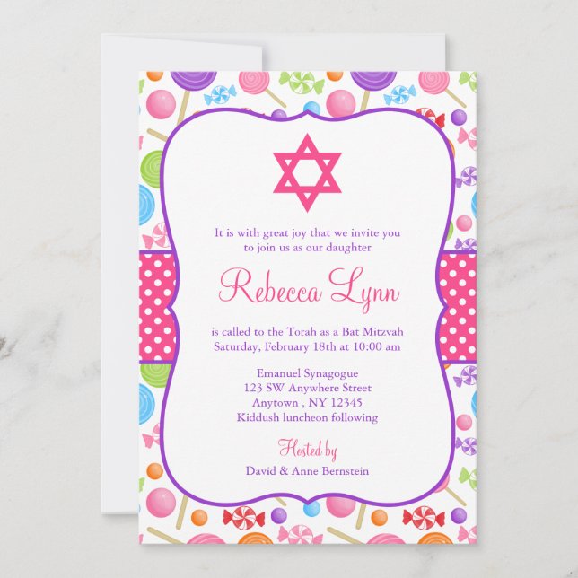 Convite Bonito Bat Mitzvah (Frente)