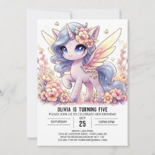 Convite Bonito Boho Unicorn Digital Birth