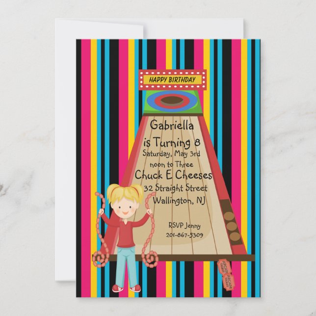 Convite bonito, brilhante, e listrado da arcada (Frente)