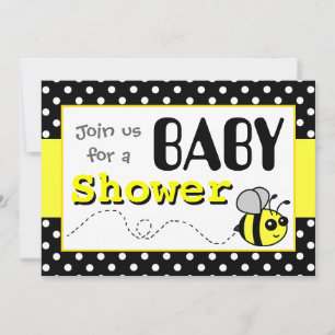 Convite Bonito Bumble o chá de fraldas amarelo e preto da