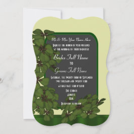 Convite Bonito casamento irlandês com shamrock