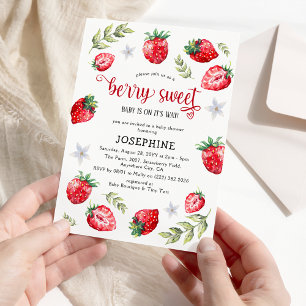 Convite Bonito Chá de fraldas 'Berry Sweet' Invita
