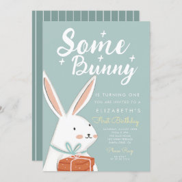 Convite Bonito Coelhinho Branco Um Coelhinho Virando Um An