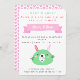 Convite Bonito Coelhinho De Bebê | Conheça e agradeça o no