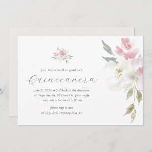 Convite Bonito cor-de-rosa, 15 anos, aniversário Quinceañe
