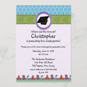 Convite BONITO da graduação do jardim de infância