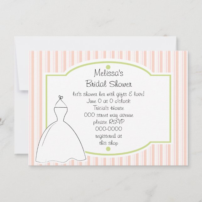 Convite Bonito desenho do vestido (Frente)