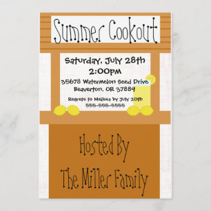 Convite bonito do Cookout do CHURRASCO do verão do