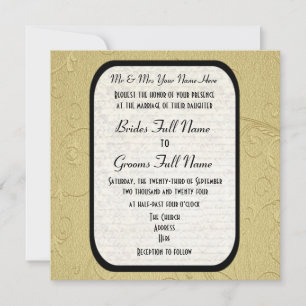 Convite Bonito Dourado casamento formal