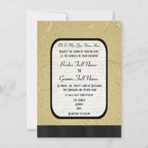 Convite Bonito Dourado casamento formal