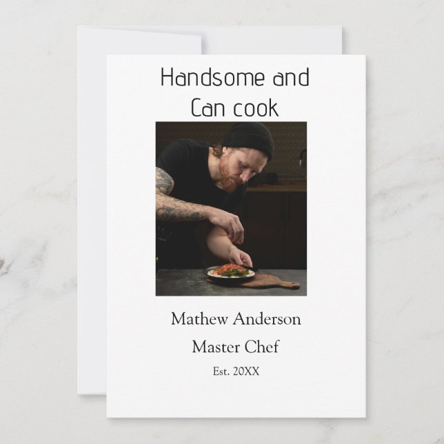 Convite Bonito e sabe cozinhar adicionar nome master chef  (Frente)