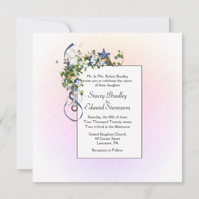 Convite Bonito fitas e bolhas (Frente)