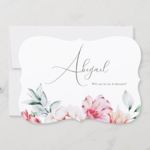 Convite Bonito Floral, você será minha Bridesmaid White