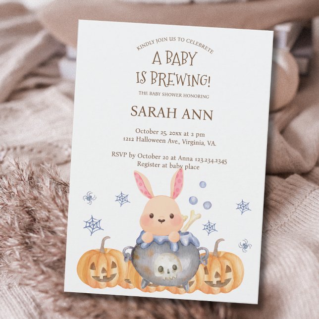 Convite Bonito Halloween Cauldron Baby está criando Chá (Cute Halloween Cauldron Baby is Brewing Shower Invitation)