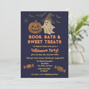 Convite Bonito Halloween - Pastel Pumpkin & Candy Party