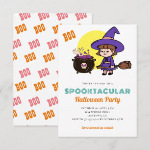 Convite Bonito Halloween Spooky Kids Witume Party