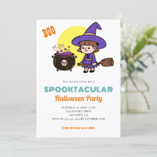 Convite Bonito Halloween Spooky Kids Witume Party