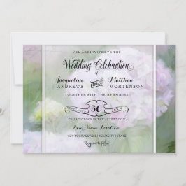 Convite Bonito Hydrangea Garden Flowers Script Typografia